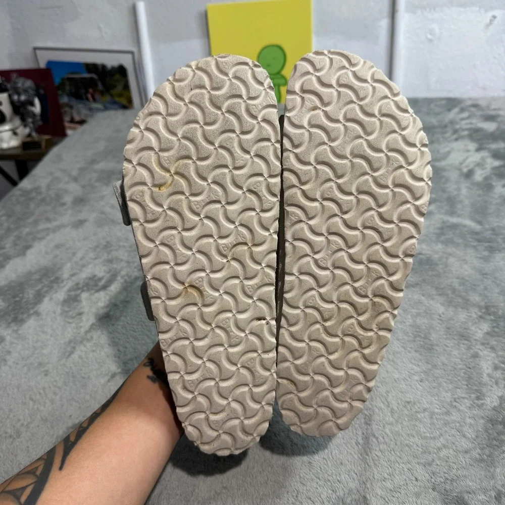 Birkenstock Arizona Suede Leather Sandals Bone White Mens 9 L11 M9 EU 42